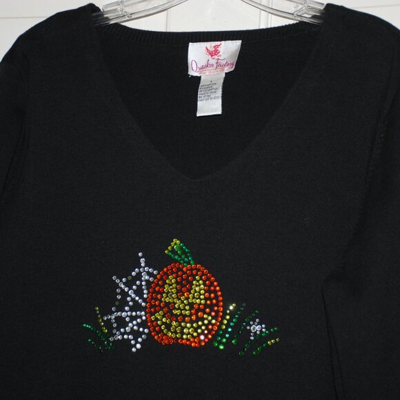 NWOT Quacker Factory Halloween Ribbed Knit Shirt - Picture 3 of 5